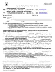 SBA Form 2237 7(A) Loan Post Approval Action Checklist