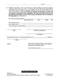 Form CIV-752 Petition for Stalking or Sexual Assault Protective Order - Alaska, Page 5