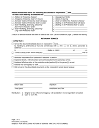 Form DV-125 Request for Service and Peace Officer&#039;s Return of Service (Multiple Petitioners) - Alaska, Page 2