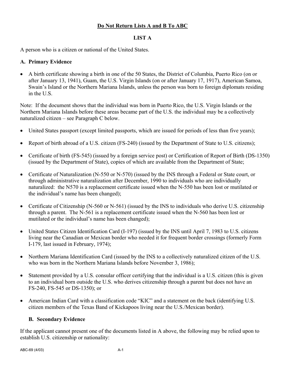 Form ABC-069 Statement of Citizenship, Alienage, and Immigration Status for State Public Benefits - California, Page 3