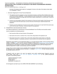 Instructions for Form DFPI-2110 Application for a License to Engage in the Money Transmission Business - California, Page 6