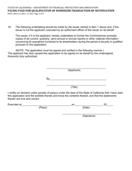 Form DFPI-260.131 Facing Page for Qualificaton of Nonissuer Transaction by Notification - California, Page 4