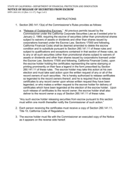 Form DFPI-260.141.13 Notice of Release of Securities From Escrow - California, Page 2