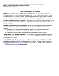Form DFPI-ENF53 Citizen Complaint Against Peace Officer Form - California, Page 3