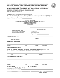 Document preview: Form DFPI-MBL1950.122.2 Notice of Officers, Directors, Partners, control Persons, Managers, Members, Trustees and Employees of a Residential Mortgage Lender, Residential Mortgage Lender and Servicer or Residential Mortgage Loan Servicer - California