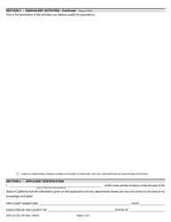 Form HCD OL ED129 Application for Continuing Education Equivalency Approval - California, Page 2