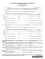 Form VS122 Order Establishing Fact of Marriage - California, Page 2