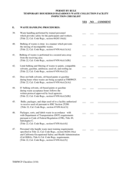 Permit by Rule Temporary Household Hazardous Waste Collection Facilities Inspection Checklist - California, Page 6