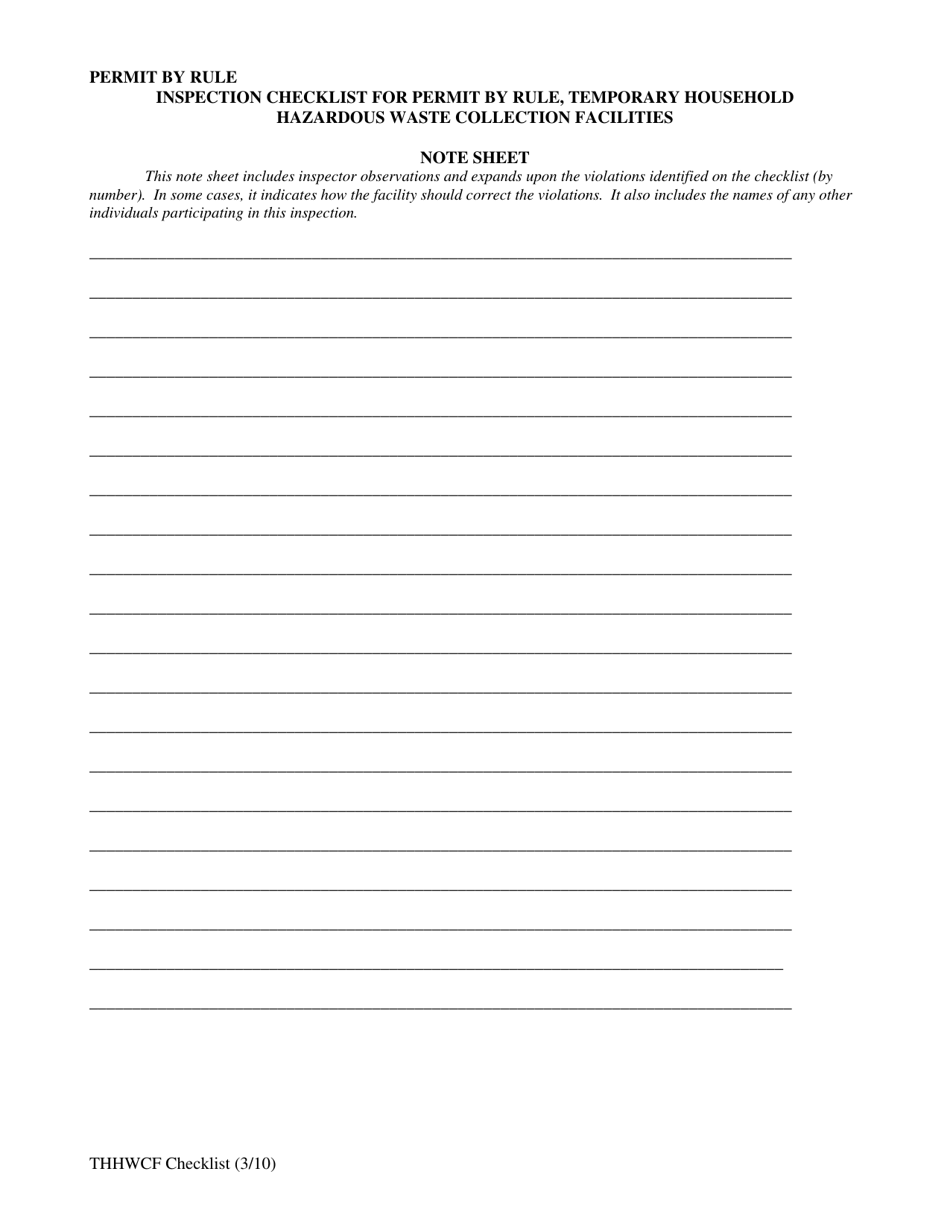 Permit by Rule Temporary Household Hazardous Waste Collection Facilities Inspection Checklist - California, Page 8