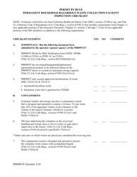 Permit by Rule Permanent Household Hazardous Waste Collection Facility Inspection Checklist - California, Page 2