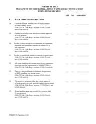 Permit by Rule Permanent Household Hazardous Waste Collection Facility Inspection Checklist - California, Page 7