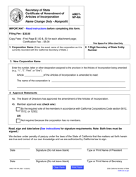 Form AMDT-NP-NA Certificate of Amendment - Corporate Name Change Only - Nonprofit - California, Page 5