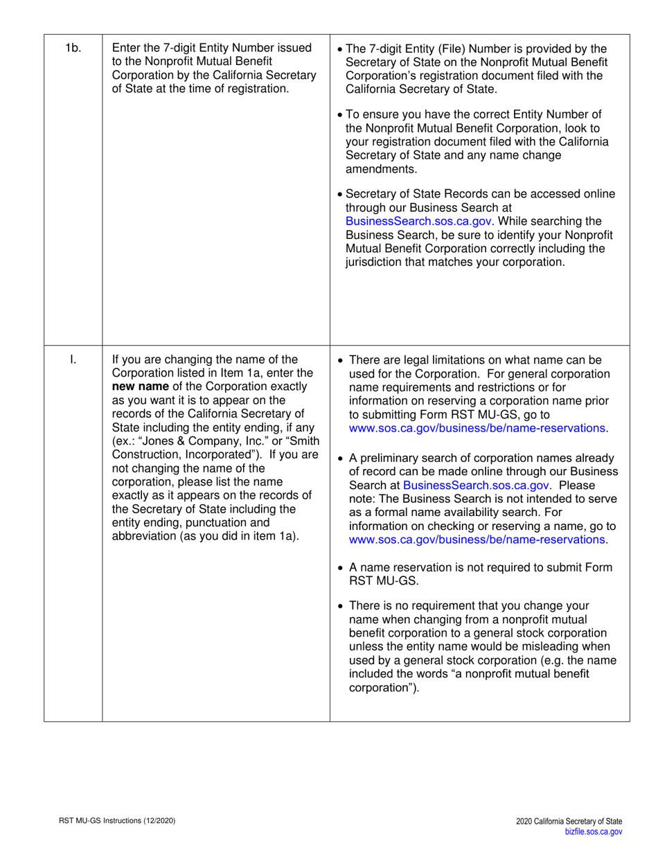 Form RST MU-GS Restated Articles of Incorporation - Nonprofit Mutual Benefit Corporation to General Stock Corporation - California, Page 3