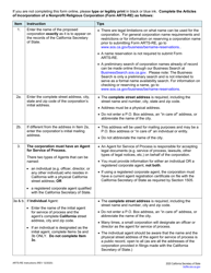 Form ARTS-RE Articles of Incorporation of a Nonprofit Religious Corporation - California, Page 3