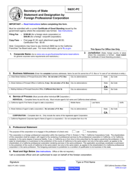 Form S&amp;DC-PC Statement and Designation by Foreign Professional Corporation - California, Page 5