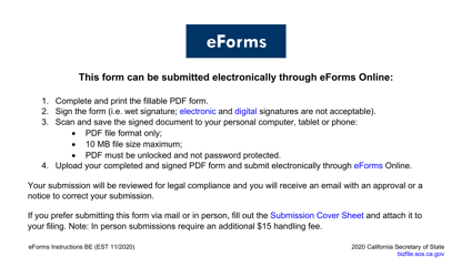 Form ASDC Amended Statement by Foreign Corporation - California