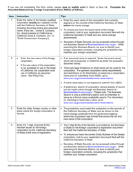 Form ASDC Amended Statement by Foreign Corporation - California, Page 3