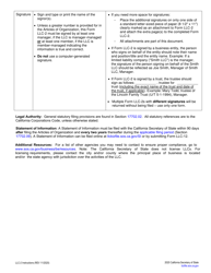 Form LLC-2 Amendment to Articles of Organization of a Limited Liability Company (LLC) - California, Page 4