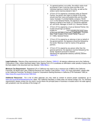Form LP-5 Application for Registration Foreign Limited Partnership (Lp) - California, Page 5