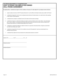 Document preview: CDOT Form 1410 CDOT Stipend for Employee-Owned Cell Phone Agreement - Colorado