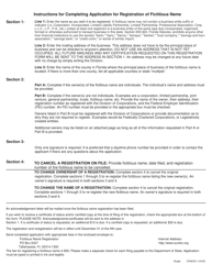 Form CR4E001 Application for Registration of Fictitious Name - Florida, Page 2