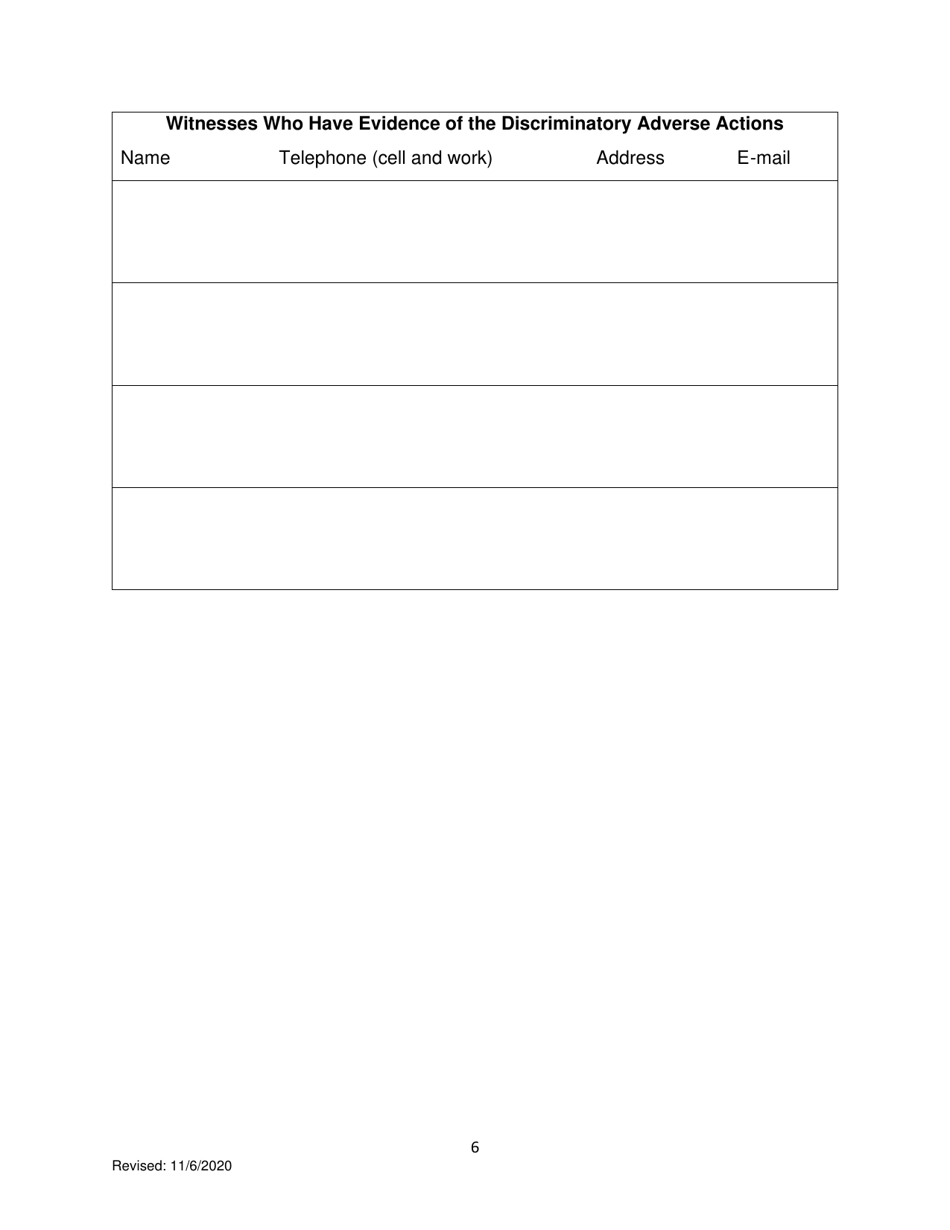 Pre-complaint Questionnaire - Public Accommodations / Access to State and State Funded Services - Hawaii, Page 7