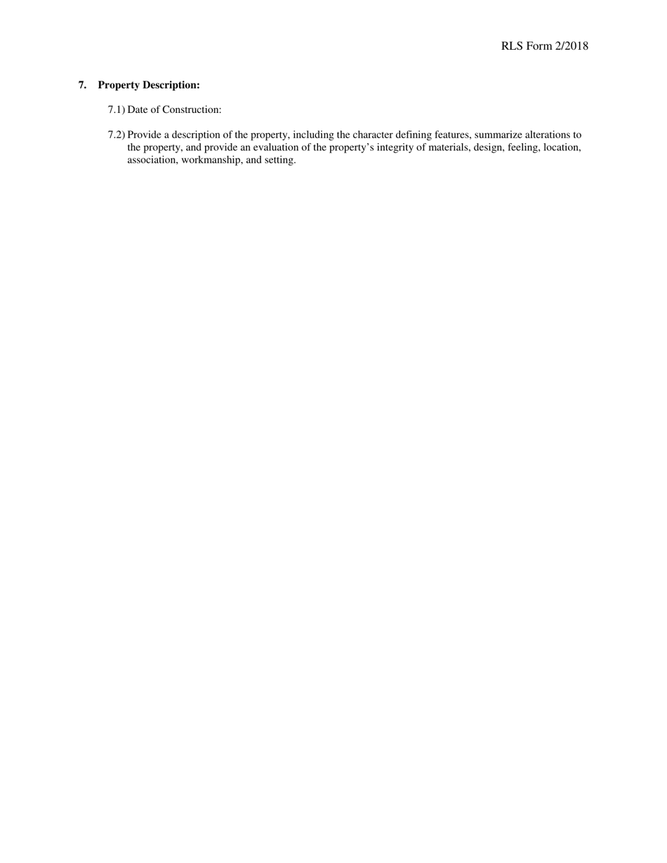 Reconnaissance Level Survey - Survey Form - Hawaii, Page 2