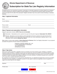 Form IDOR-6-LNR-SUB Subscription for State Tax Lien Registry Information - Illinois