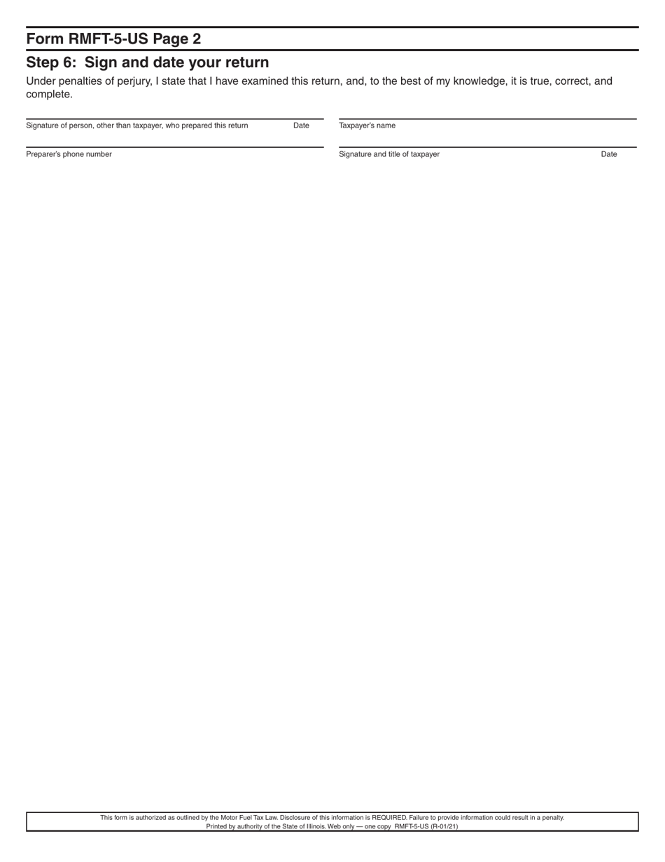 Form RMFT-5-US Underground Storage Tank Tax and Environmental Impact Fee Receiver Return - Illinois, Page 3