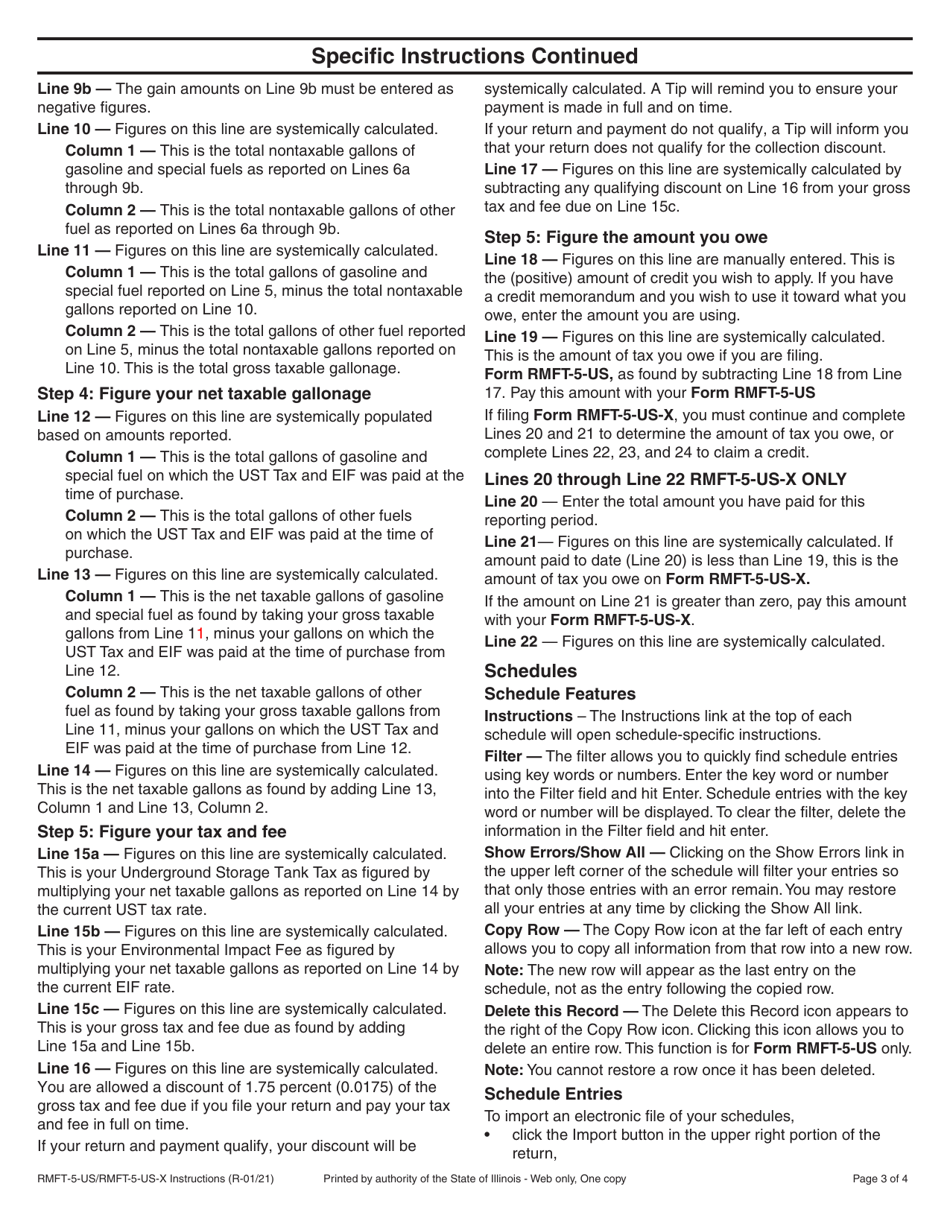 Instructions for Form RMFT-5-US, RMFT-5-US-X - Illinois, Page 3