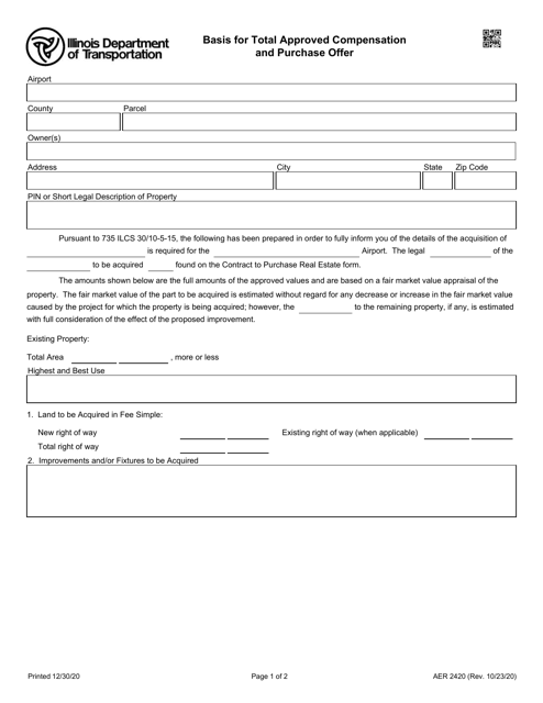 Form AER2420  Printable Pdf