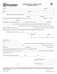 Document preview: Form AER2487 Complete Release of Mortgage (By Individual) - Illinois