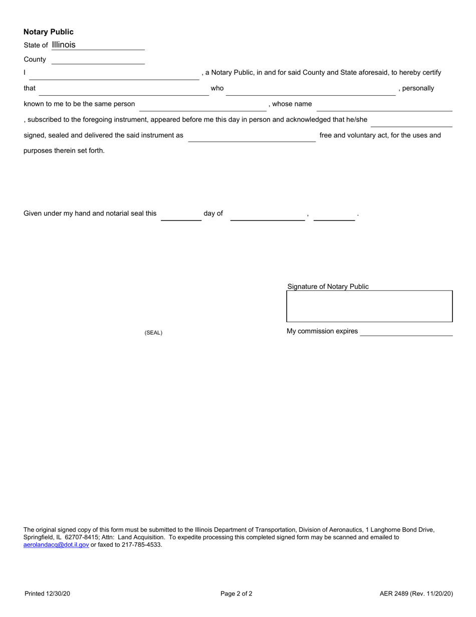 Form Aer2489 - Fill Out, Sign Online And Download Fillable Pdf 