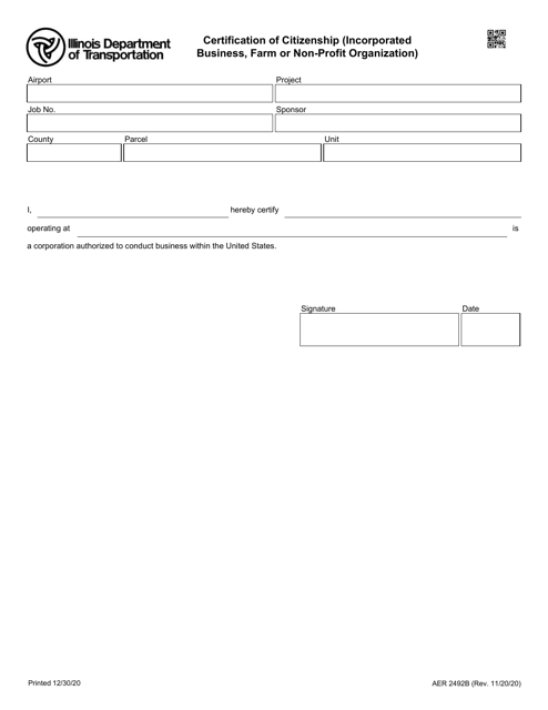 Form AER2492B  Printable Pdf