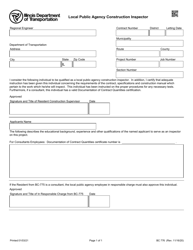 Document preview: Form BC776 Local Public Agency Construction Inspector - Illinois