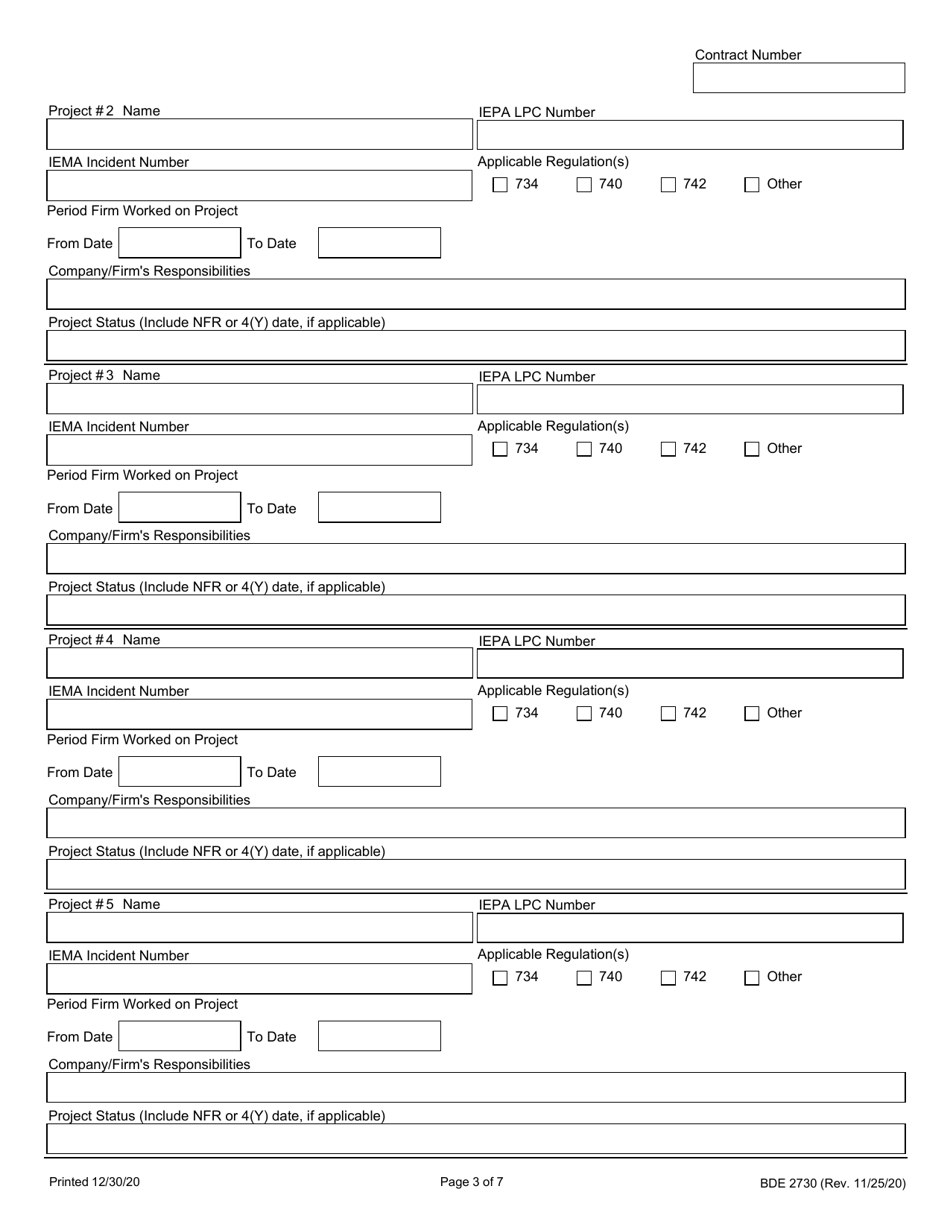 Form BDE2730 Regulated Substances Pre-construction Plan (Rspcp) - Illinois, Page 3