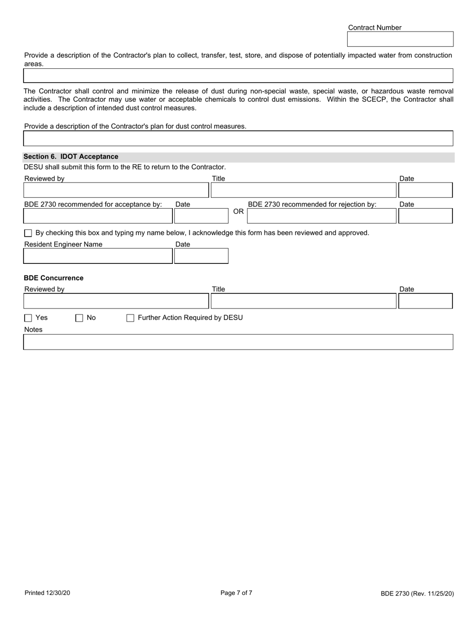 Form BDE2730 Regulated Substances Pre-construction Plan (Rspcp) - Illinois, Page 7