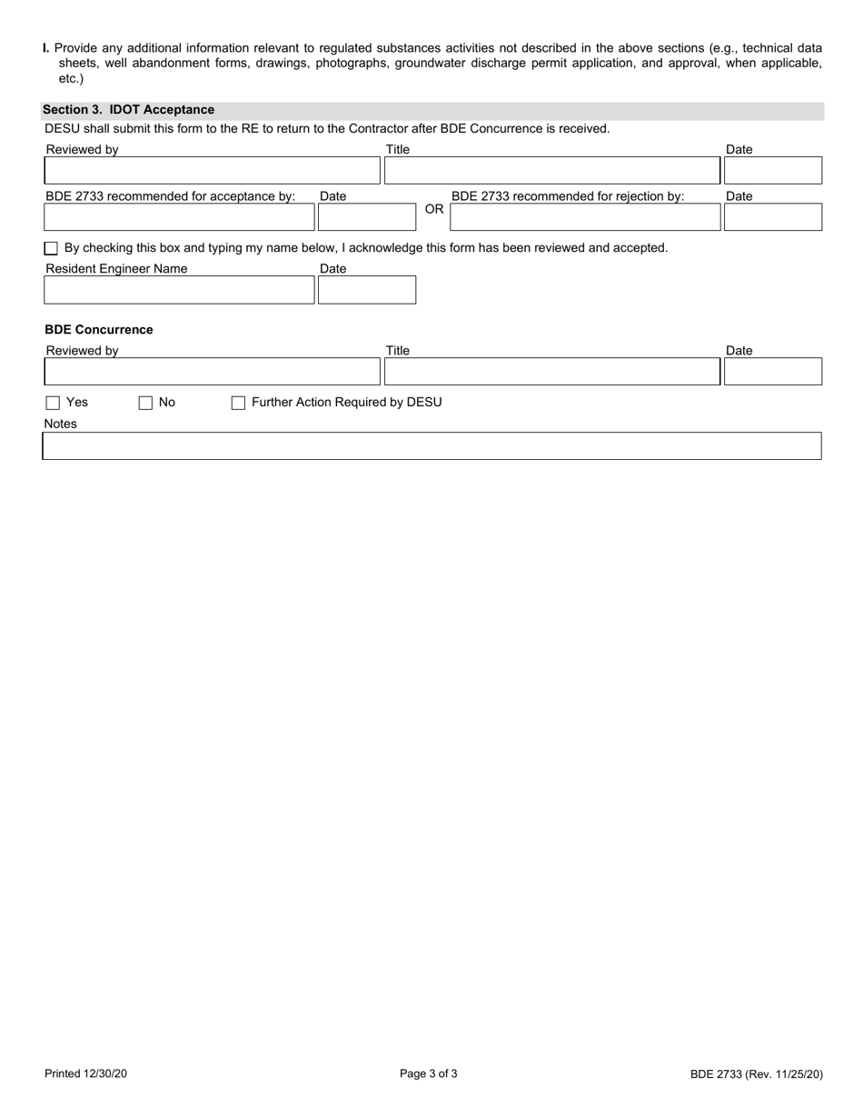 Form BDE2733 Regulated Substances Final Construction Report (Rsfcr) - Illinois, Page 3