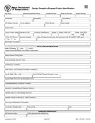 Document preview: Form BDE3100 Design Exception Request Project Identification - Illinois