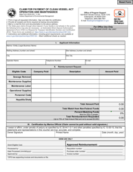 Document preview: State Form 55334 Claim for Payment of Clean Vessel Act Operation and Maintenance - Indiana