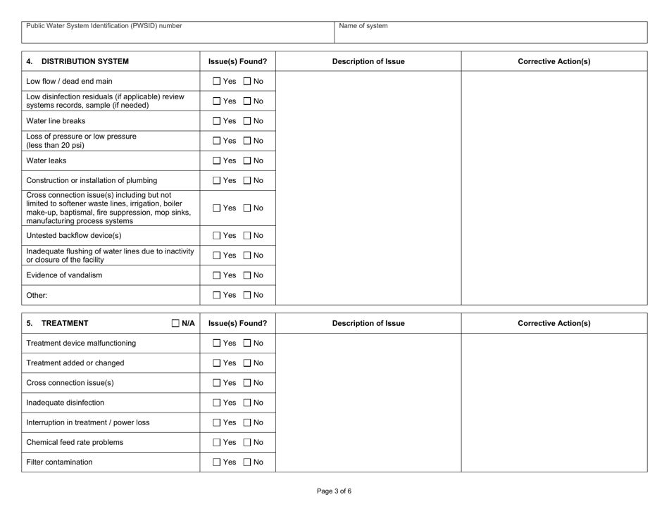 State Form 55983 Level 2 Assessment  Transient Public Water System - Indiana, Page 3