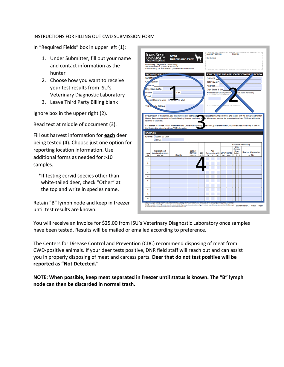 Instructions for Cwd Submission Form - Iowa, Page 1