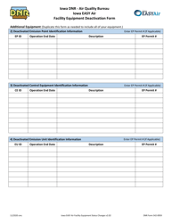 DNR Form 542-0959 Iowa Easy Air Facility Equipment Deactivation Form - Iowa, Page 3