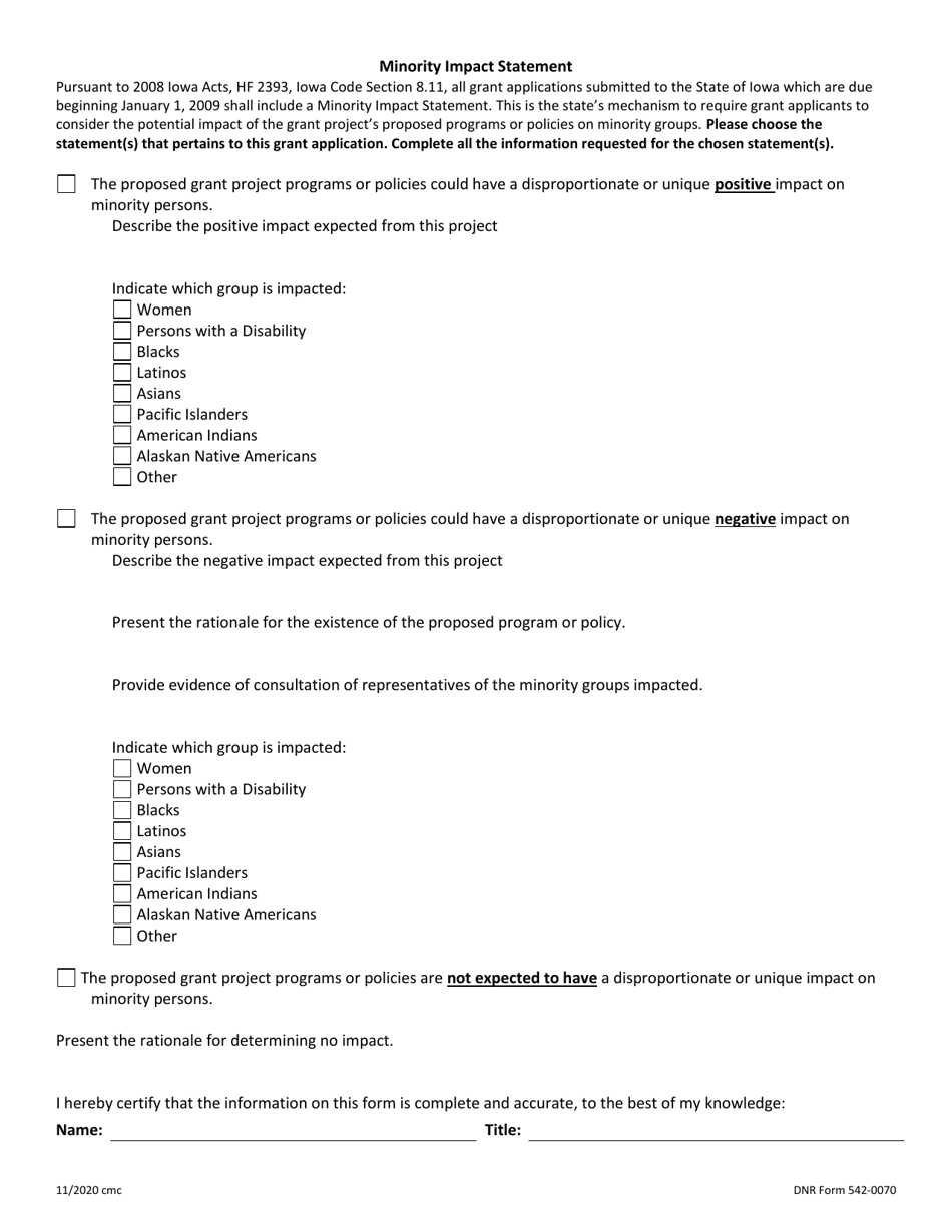 DNR Form 542-0070 Food Storage Capacity Grant Offering Application - Iowa, Page 6