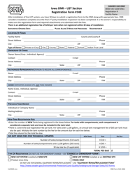DNR Form 542-3266 Ust Section Registration Form 148 - Iowa