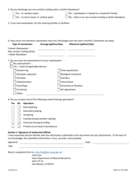 DNR Form 542-0833 Industrial Wastewater User Survey - Iowa, Page 2