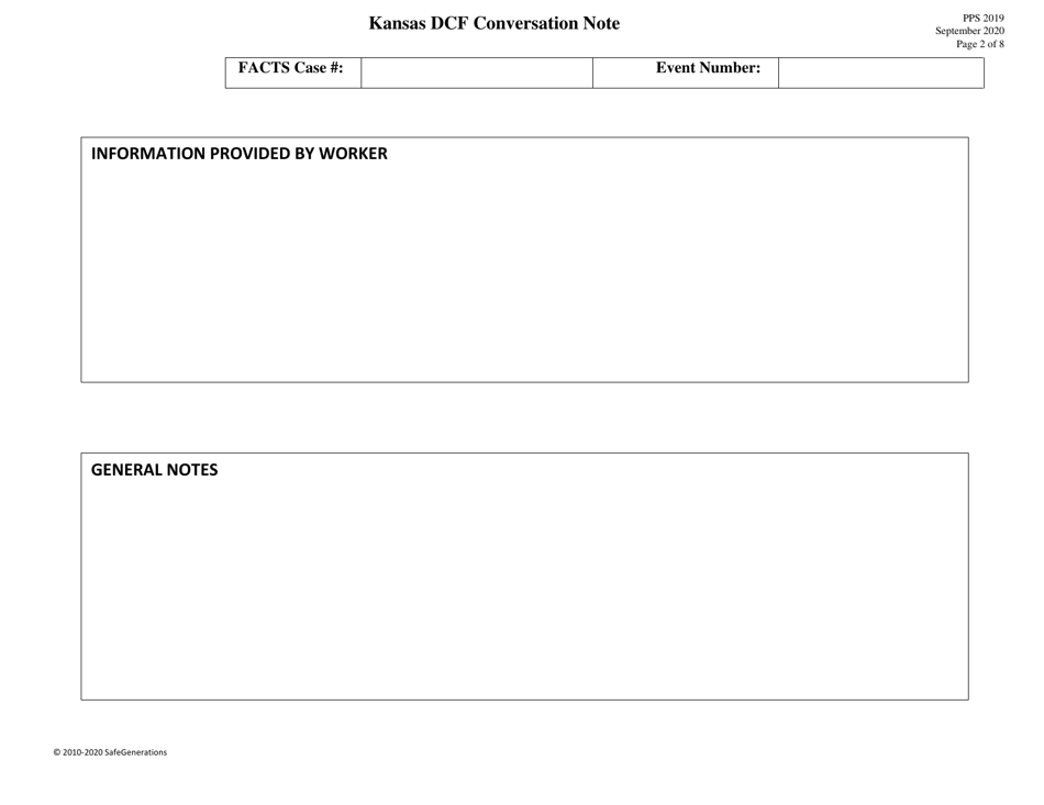 Form PPS2019 Dcf Conversation Note (Print Version) - Kansas, Page 2