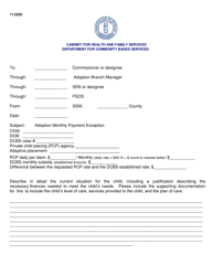Adoption Monthly Payment Exception Memo - Kentucky