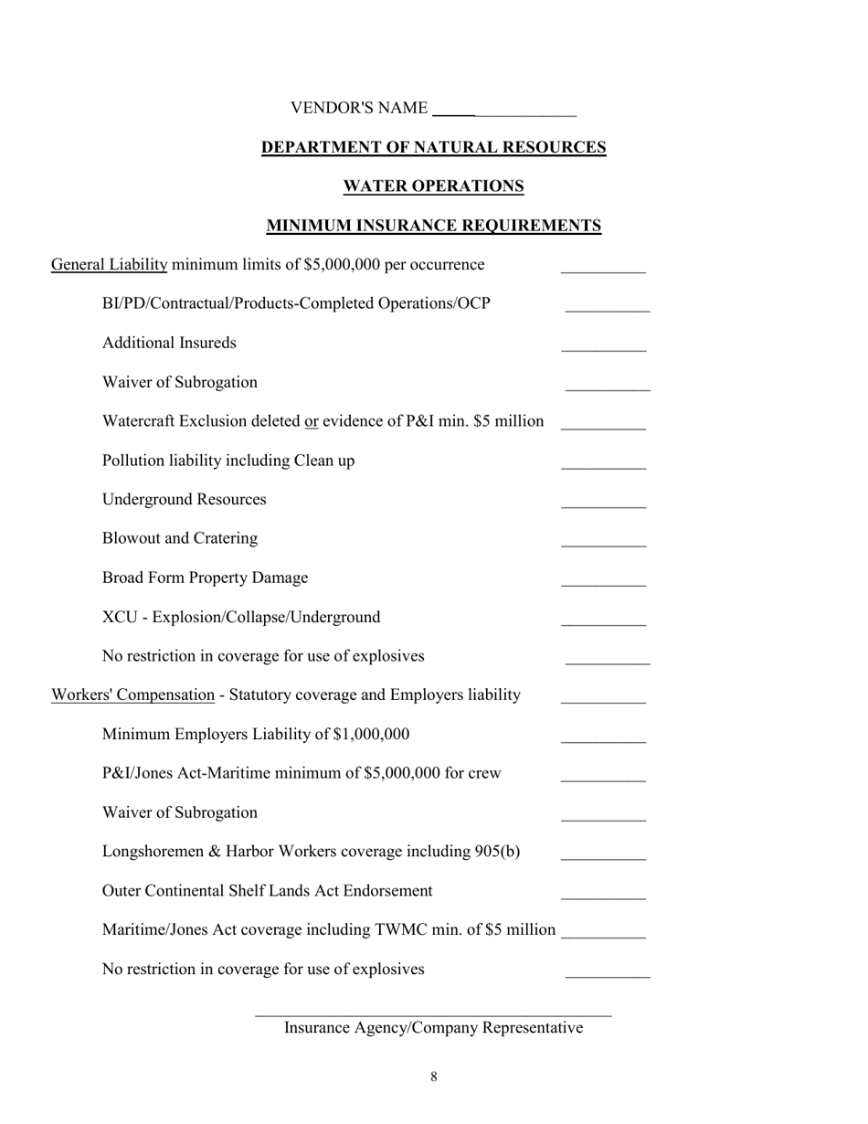 Form OSR-OR-1 Oilfield Site Restoration Program Contractor Application - Louisiana, Page 8