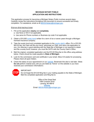 Form 98 Application for Notary Commission and Attorney Reappointment - Michigan